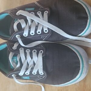 Women's Vans black and teal size 9.5